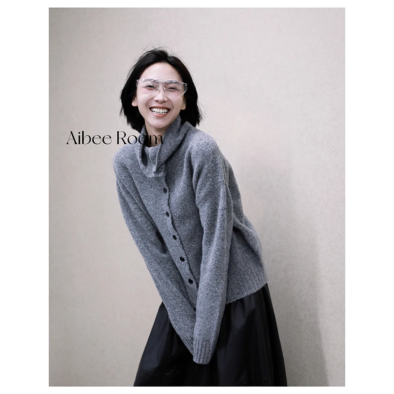 ABIEE ROOM 立领纽扣羊毛衫 A925Z20149