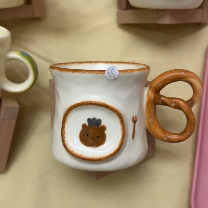 陶摆件厨师熊杯子
