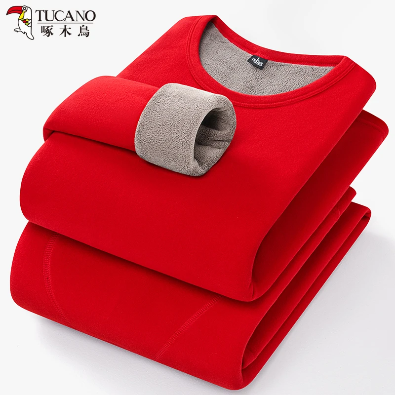 【啄木鸟正品】高档加绒男女保暖内衣加厚防寒秋衣秋裤套装冬季爆款