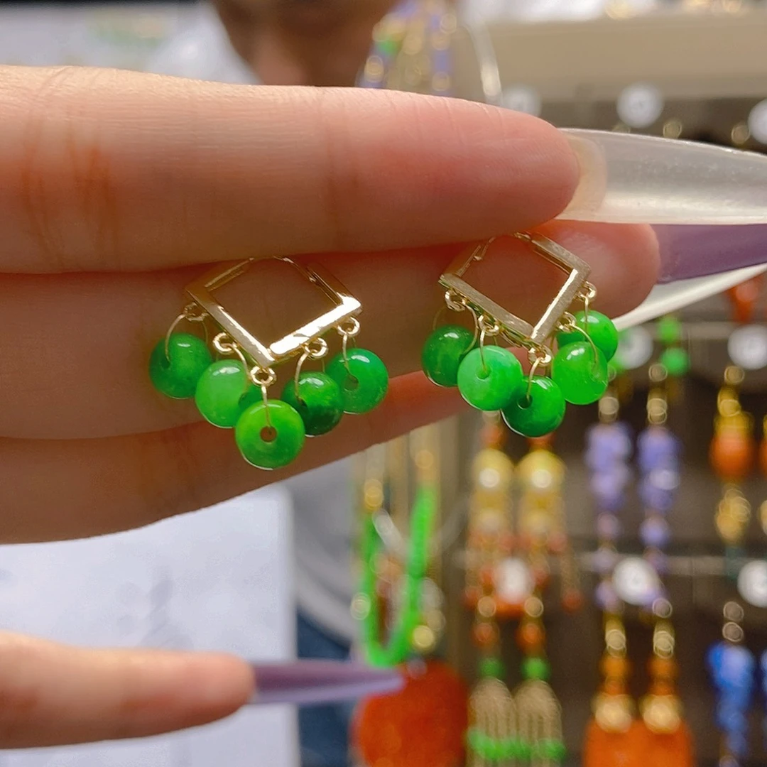 翡翠合金耳饰翡翠