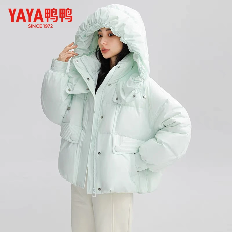 YAYA/鸭鸭羽绒服女冬季新款时尚潮流连帽外套YE4B604901A