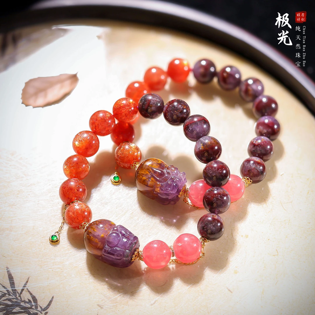 【桃总推荐】18k极光23多宝11mm圆珠手串多样性发一件@@ZY50224002