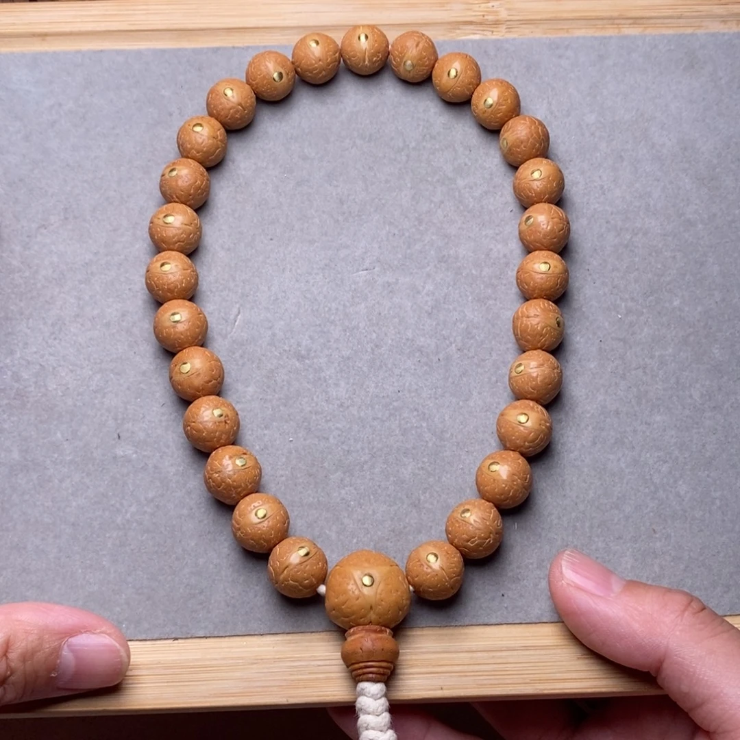 黑***石凤眼菩提手串12mm➕手持铜钉