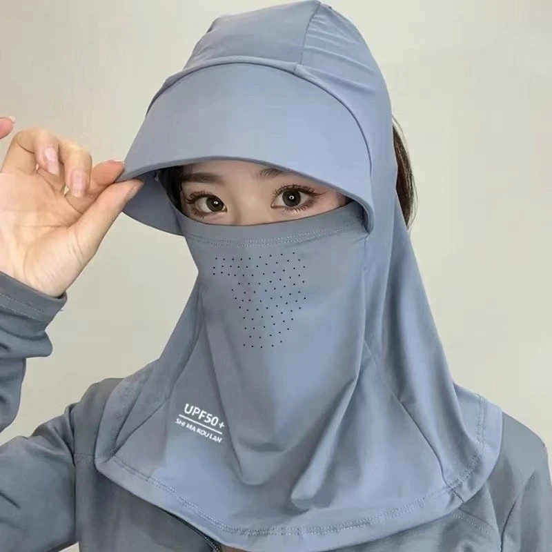 全脸遮阳帽子女夏季防晒帽防紫外线户外骑行护颈面罩口罩太阳帽
