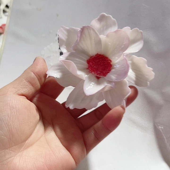 瓷片纯陶瓷手工捏花