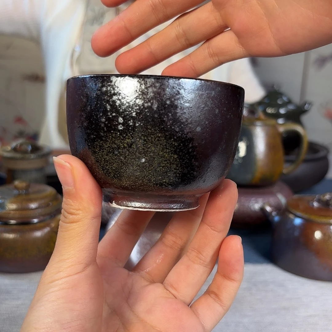 壶你****过微瑕柴烧紫砂紫泥杯
