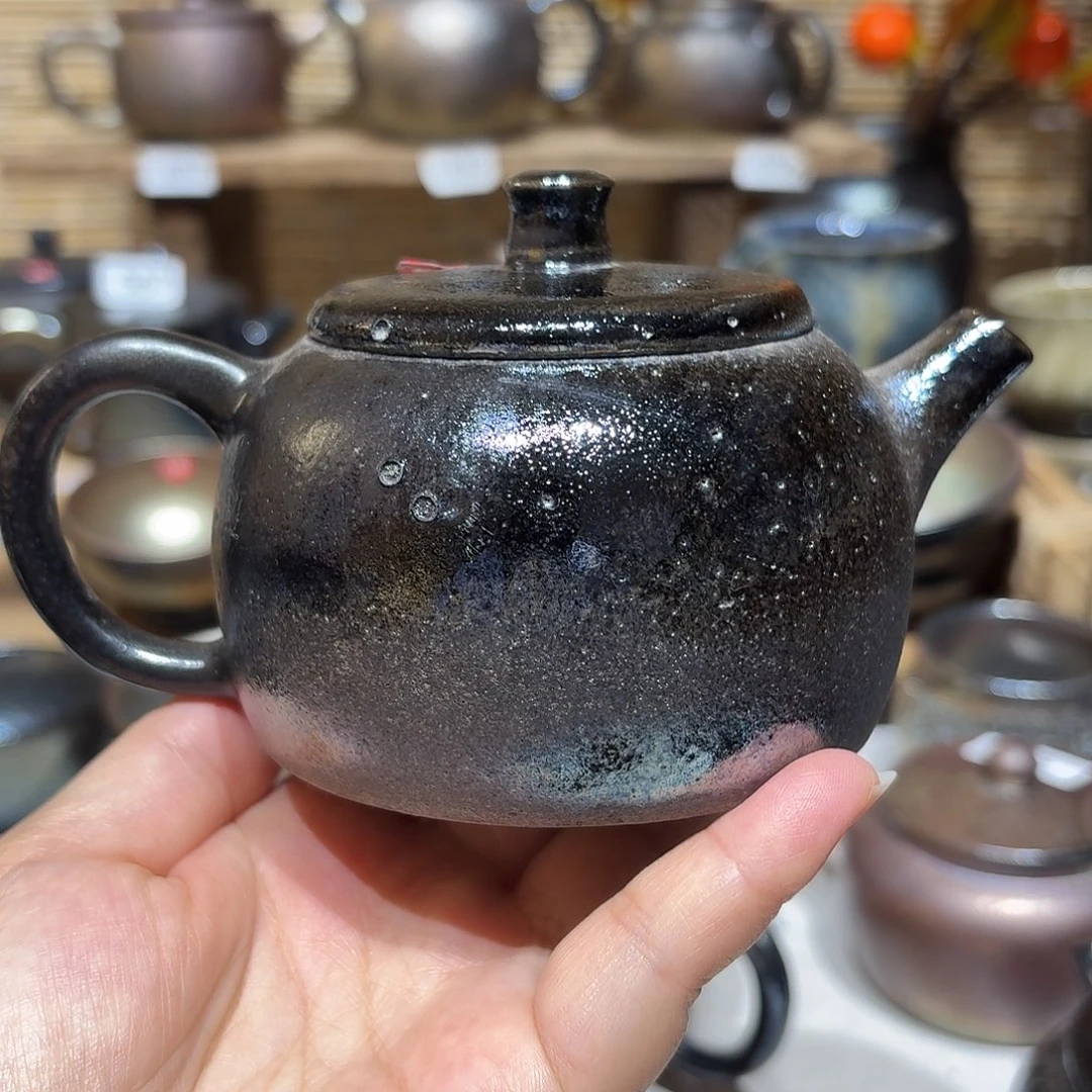 壶建水紫陶紫泥柴烧壶