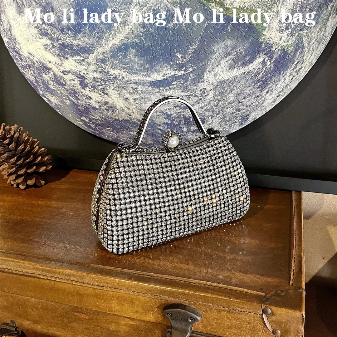 轻奢镶钻高端礼服手拿包镶钻包新款名媛配旗袍晚宴包女手提斜挎女