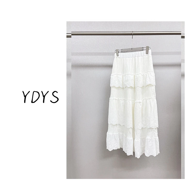 【YDYS】25Y00030 2025新款时尚气质小众白裙优雅慵懒半裙