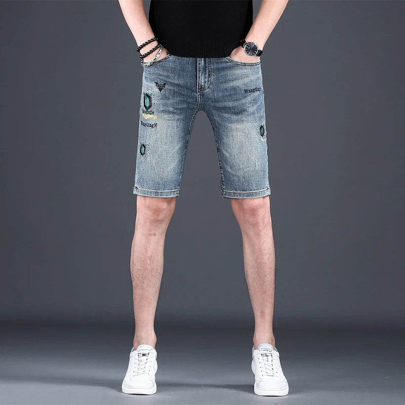 2025新款高级感男装牛仔短裤男款裤子男士宽松五分户外休闲裤子
