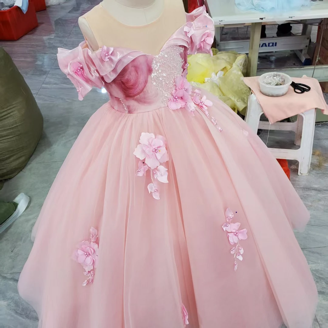 粉黛花语】生日走秀重工公主裙高端儿童礼服花童主持