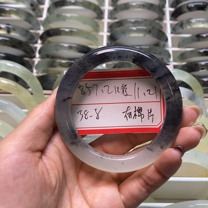 菩***开蛇纹石玉未镶嵌手镯