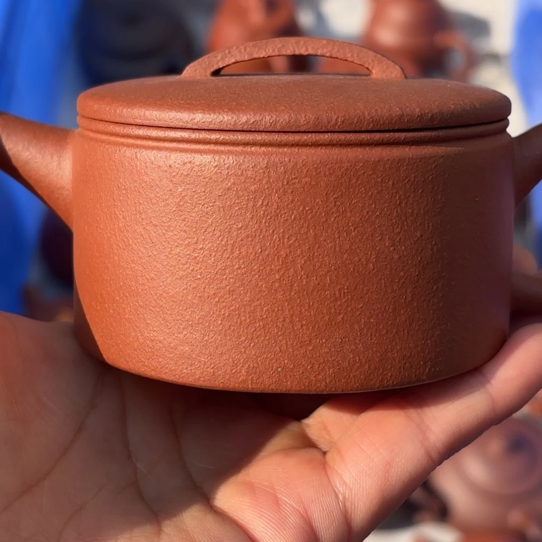 紫砂茶壶红降坡汉瓦150cc微瑕