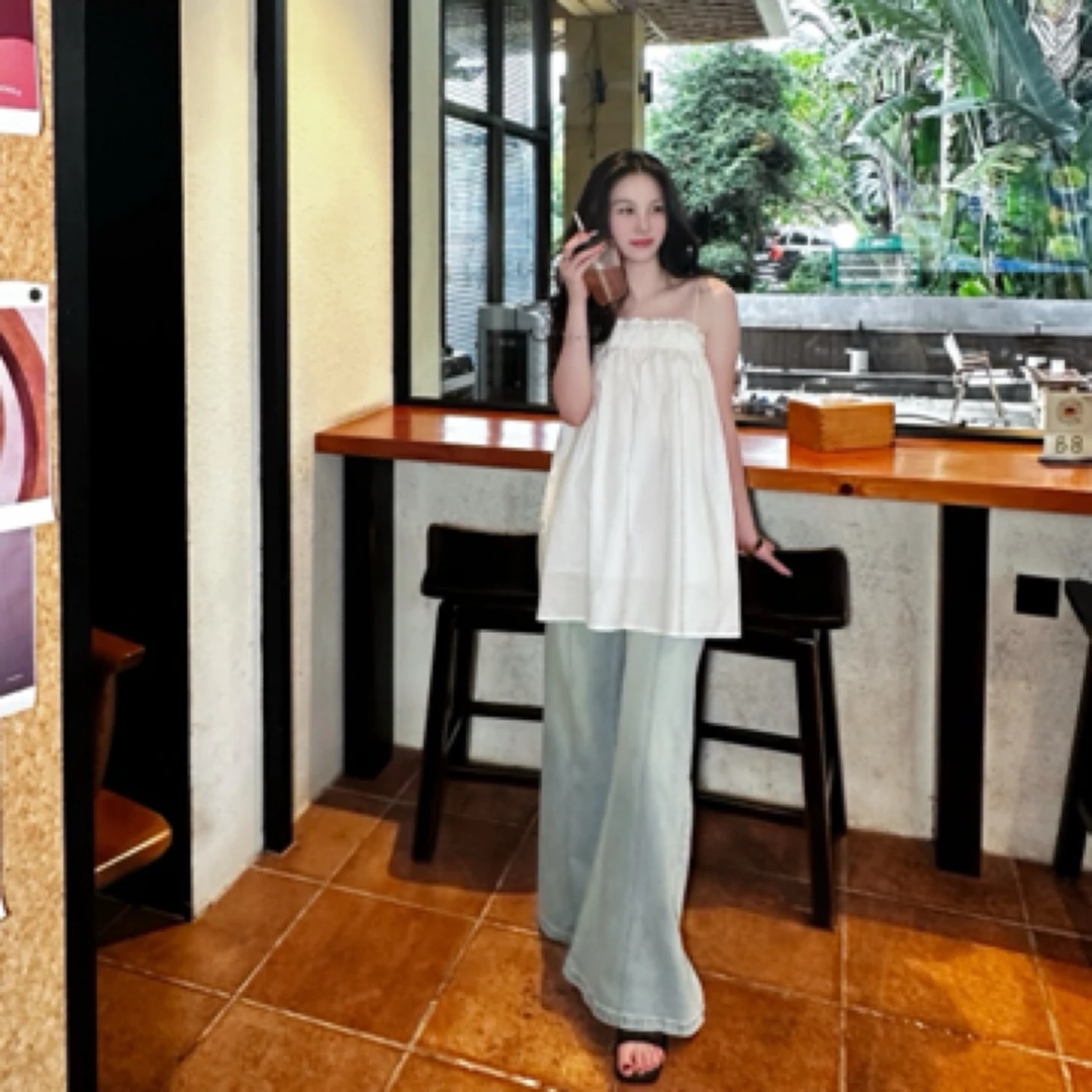 【完美腿型】2025夏季新款通勤百搭宽松高腰阔腿裤修饰腿型时尚显瘦