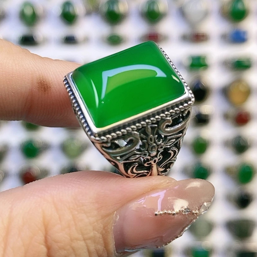 【闪购商品】银S925镶嵌戒指玛瑙/玉髓