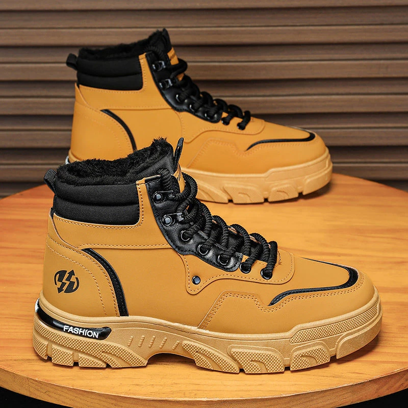 雪地靴男款冬季潮流马丁靴加绒加厚保暖时尚复古防滑耐磨工装靴男