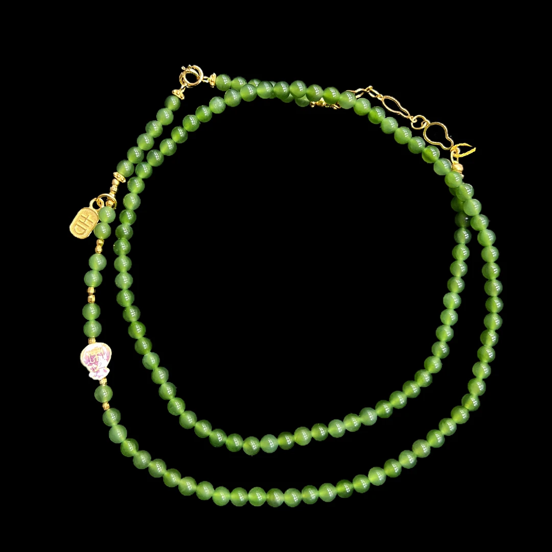 V9404和田碧玉项链孤品