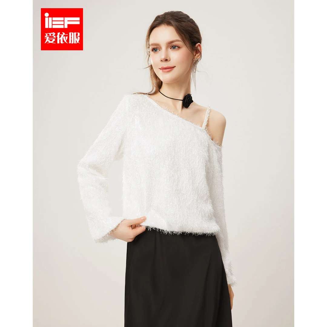 IEF/爱依服2025秋季新款法式时尚小众露肩设计女人味上衣欧若风