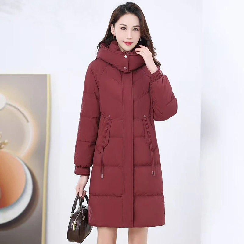 高端大气上档次保暖外套女2024保暖气质中长款妈妈外套