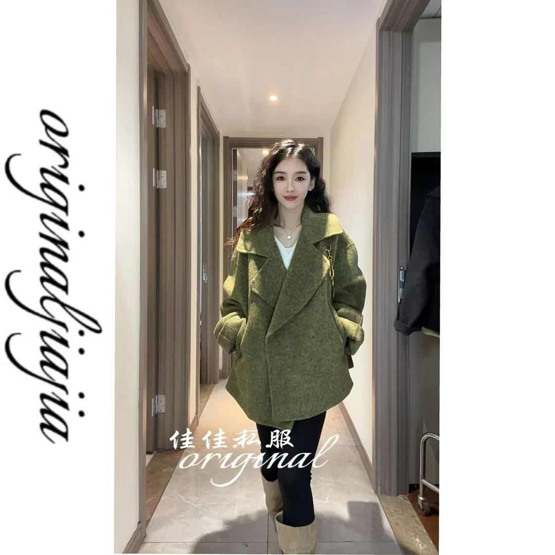 【佳美儿服饰】“伦敦拾光”高奢小众简约百搭通勤冬季短款款大衣