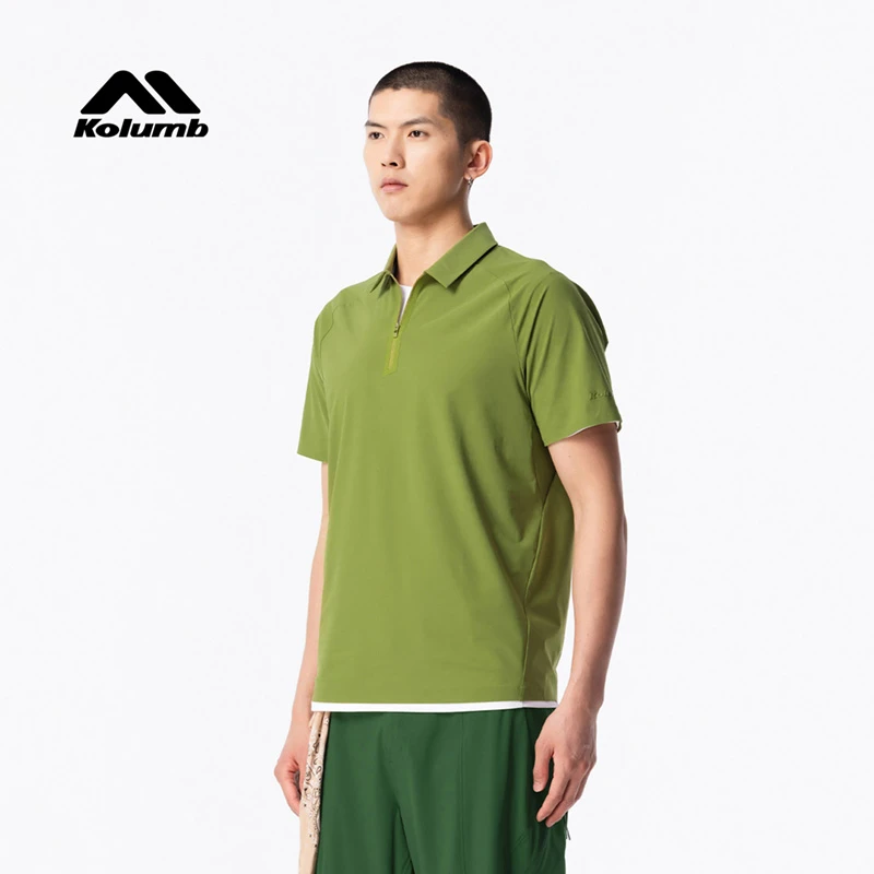 kolumb/哥仑步TRICOT弹力凉感运动POLO衫夏翻领零感t短袖男高尔夫