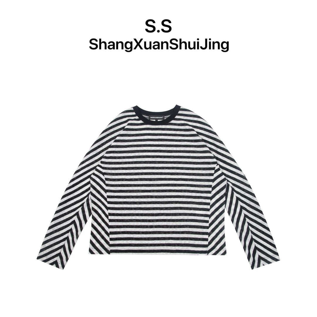 上玄水镜&【简行】 时尚设计师款女装 时尚百搭条纹T恤 S25322296