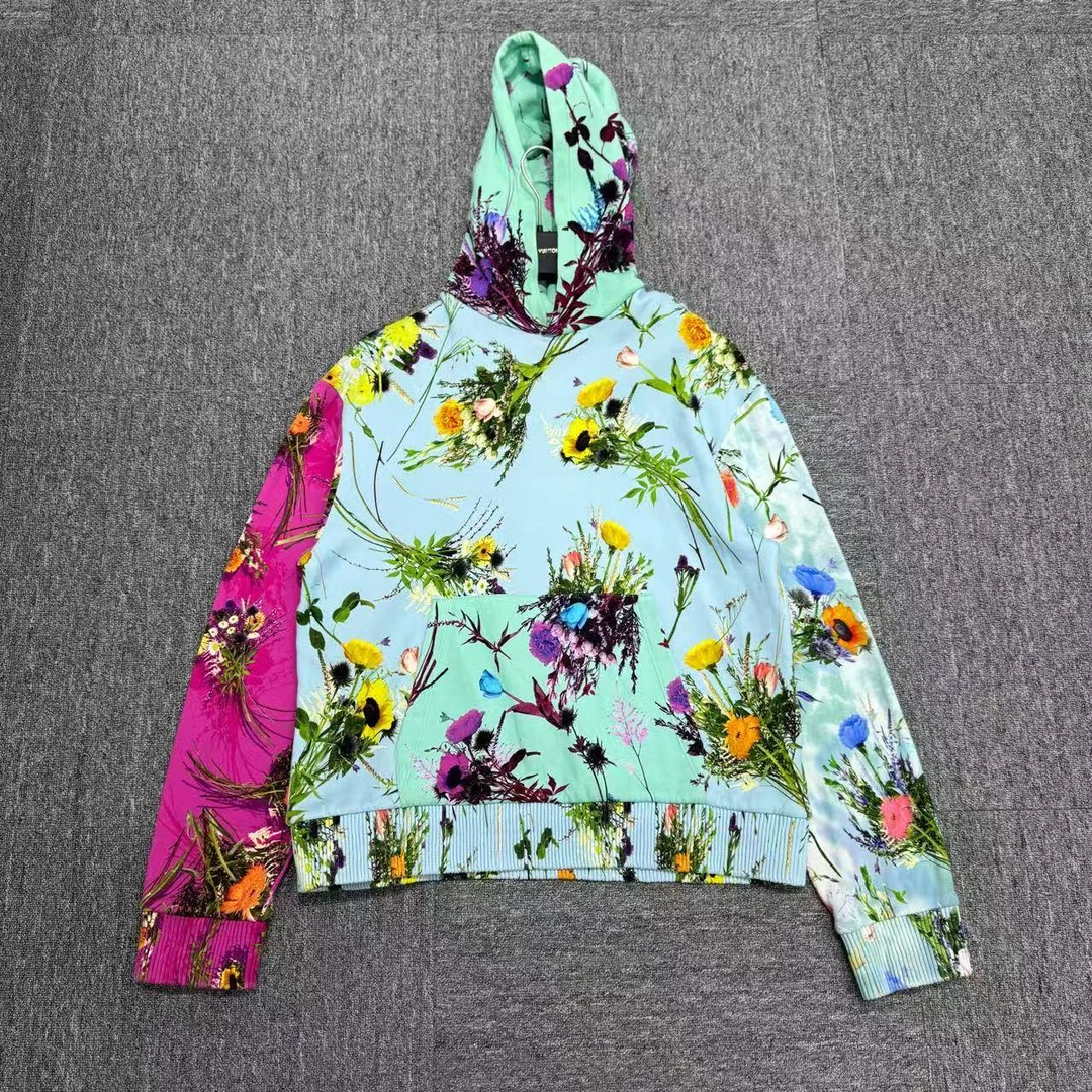 99新 LouisVuitton/路易威登 花卉满印连帽卫衣/12356/M码