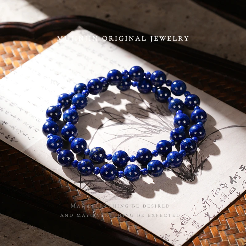 【木槿槿 槿选】天然青金石手链女款约8m气质百搭时尚饰品串珠手串