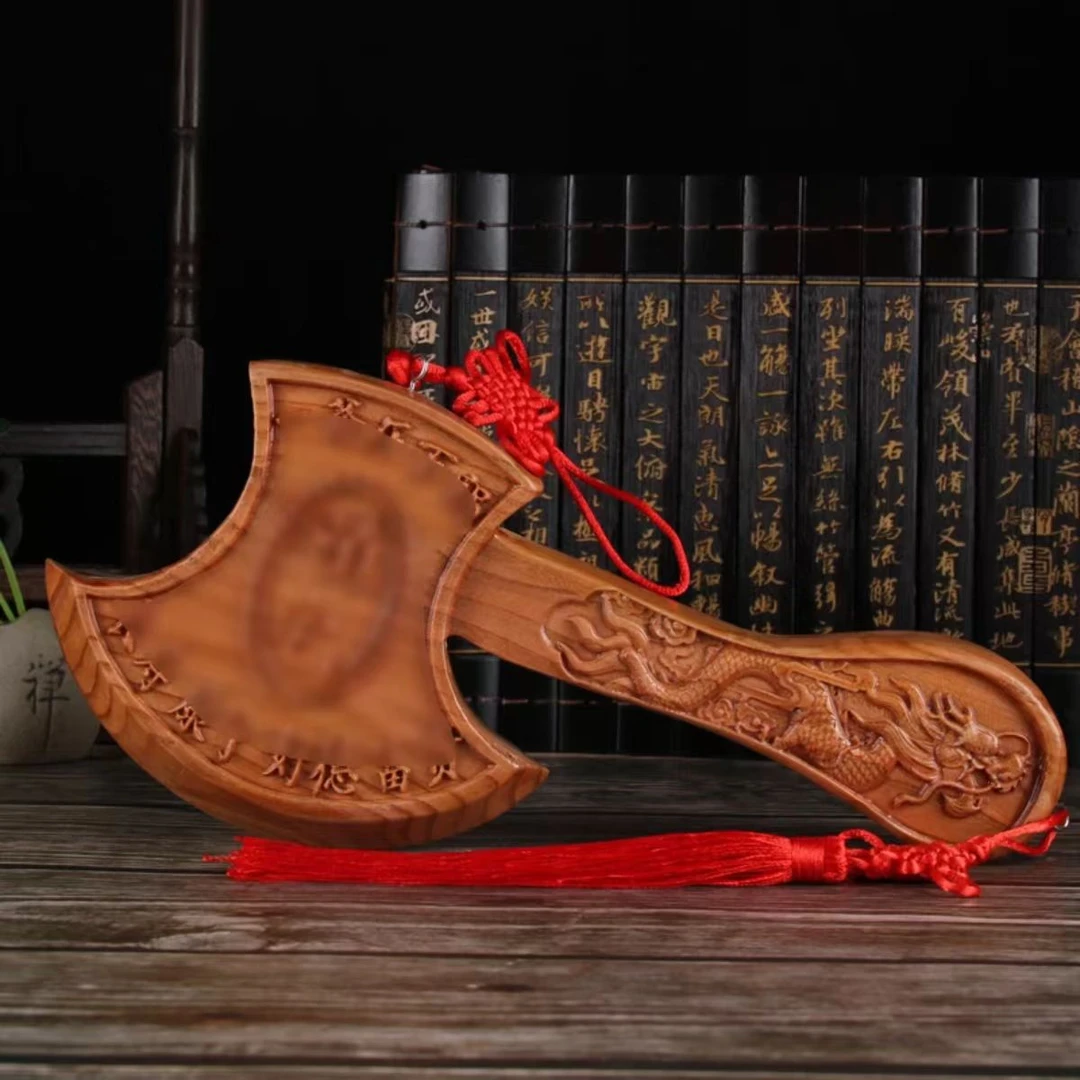 2025新【真桃木斧】挂件 乔迁新居平安 木雕桃木斧挂件桃木压福挂件