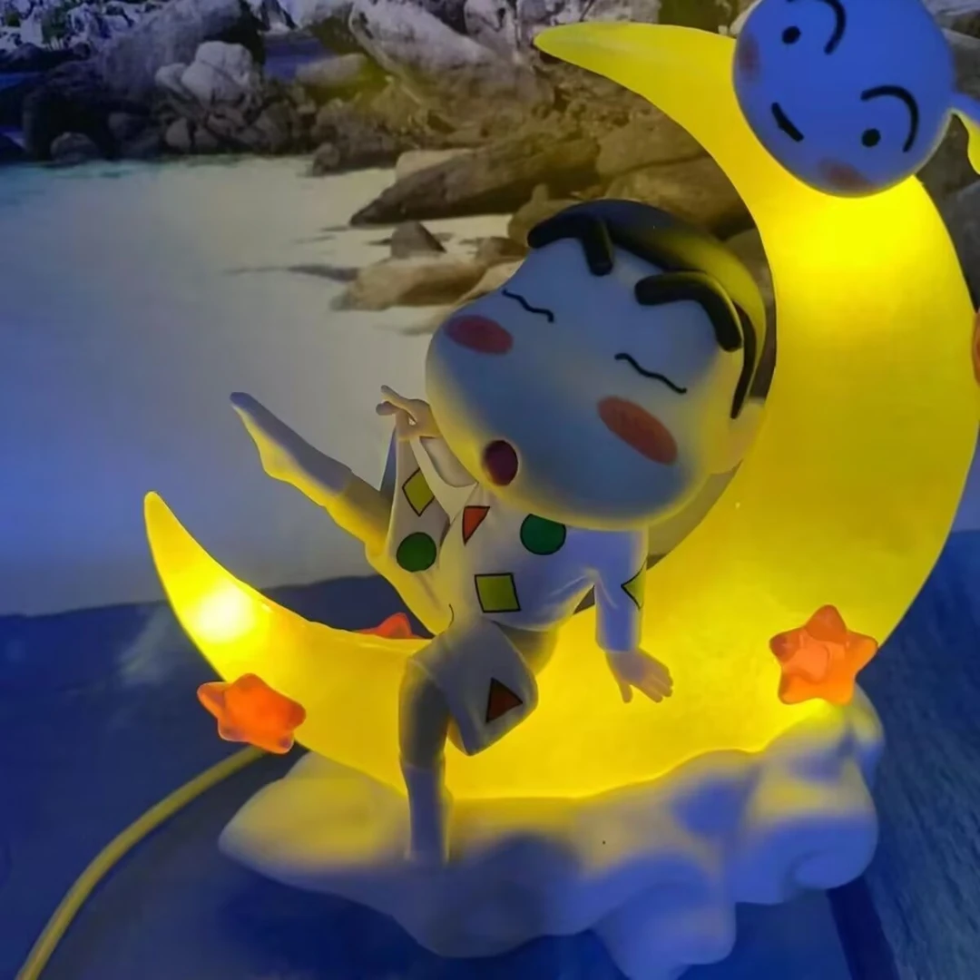 蜡笔小新 大号月亮小新 小夜灯 GK 手办动漫月亮场景摆件