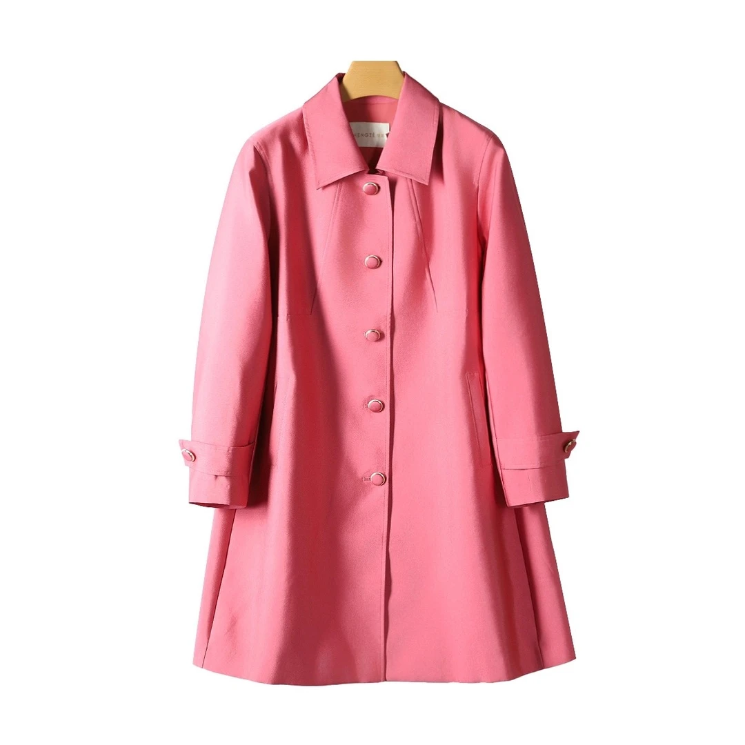 【Z】剪标通勤方领修身单排扣质感A版风衣外套女6-1品牌折扣25秋