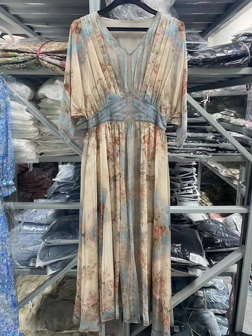 【Qian倩轻奢】重磅100桑蚕丝连衣裙C54009-1