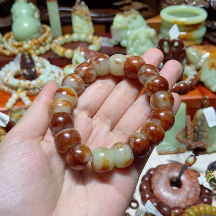 岫岩河磨玉（透闪石质玉）手链未镶嵌云*沐