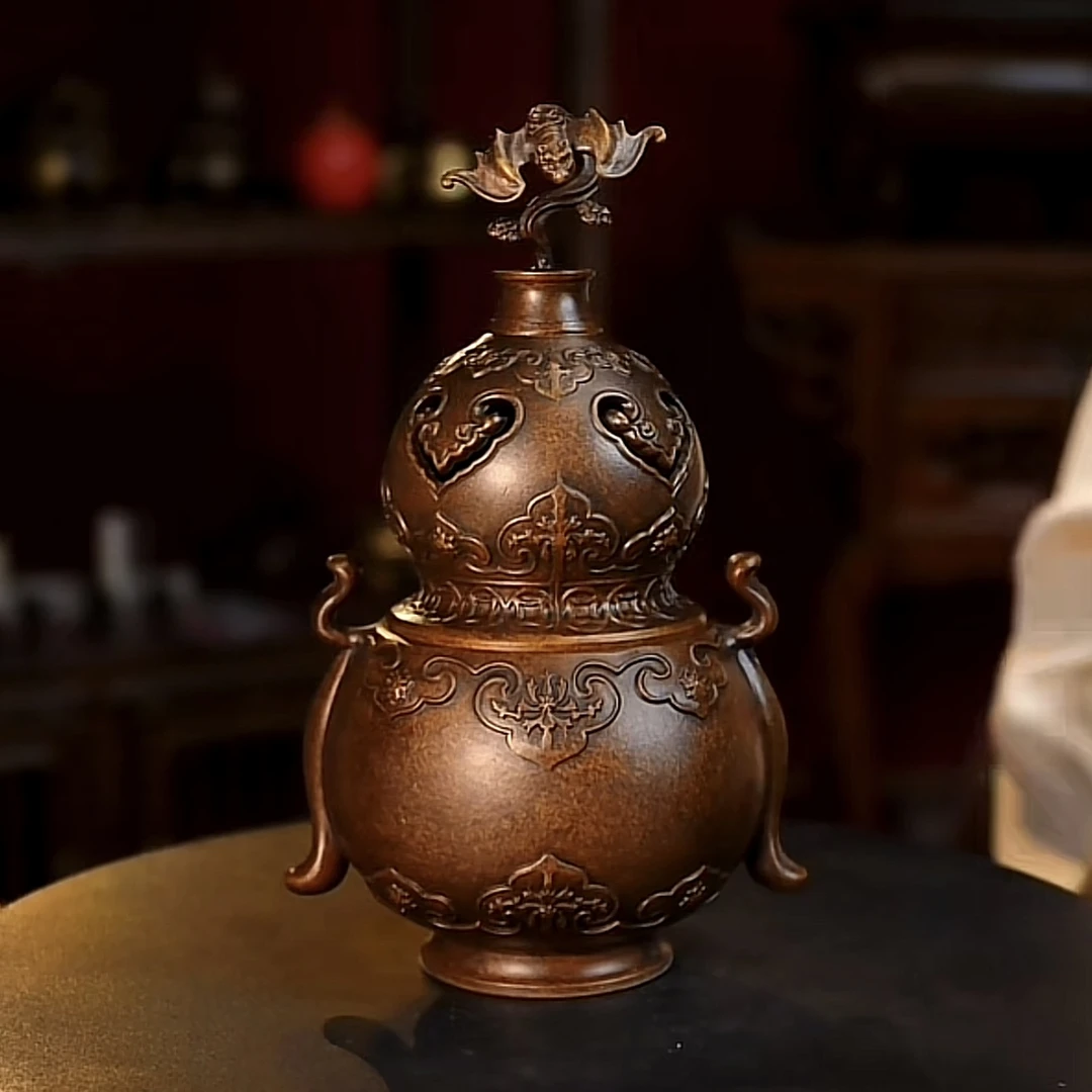 多坤如意葫芦炉精选多用途铜炉香炉中式熏香熏香茶室摆件