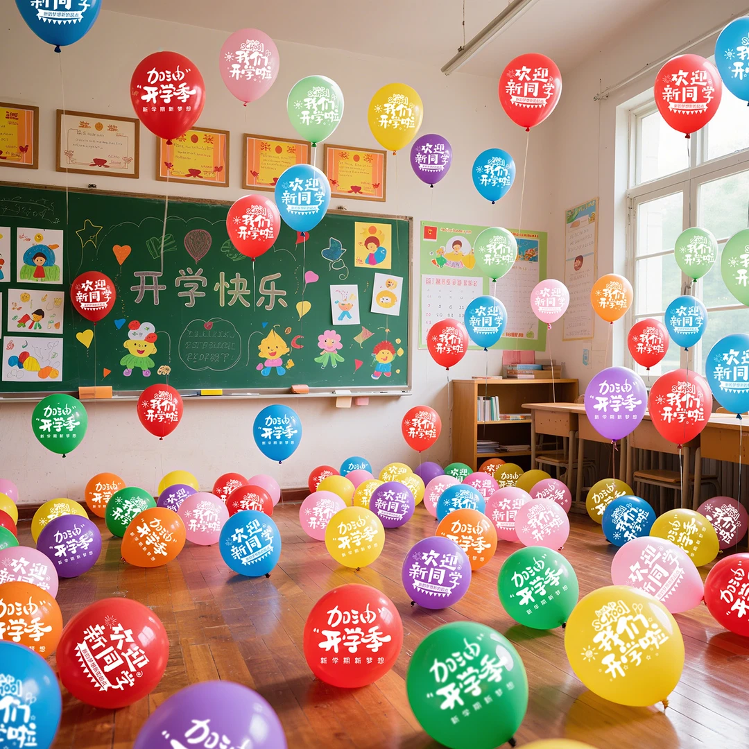映菲寻开学季教室气球加厚防爆幼儿园小学生拍照道具场景装扮布置