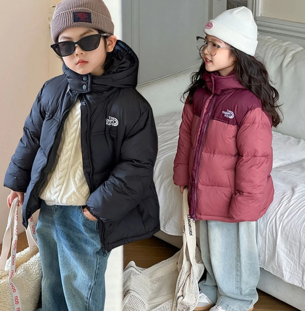 男女童加厚服保暖韩版加厚中大童连帽外套冬