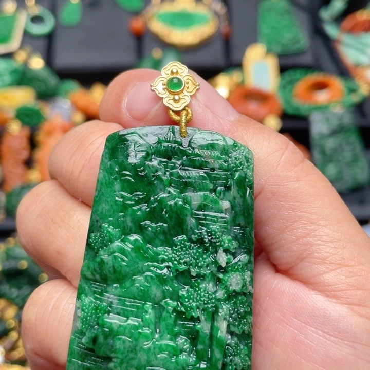 翡翠银S925镶嵌颈饰