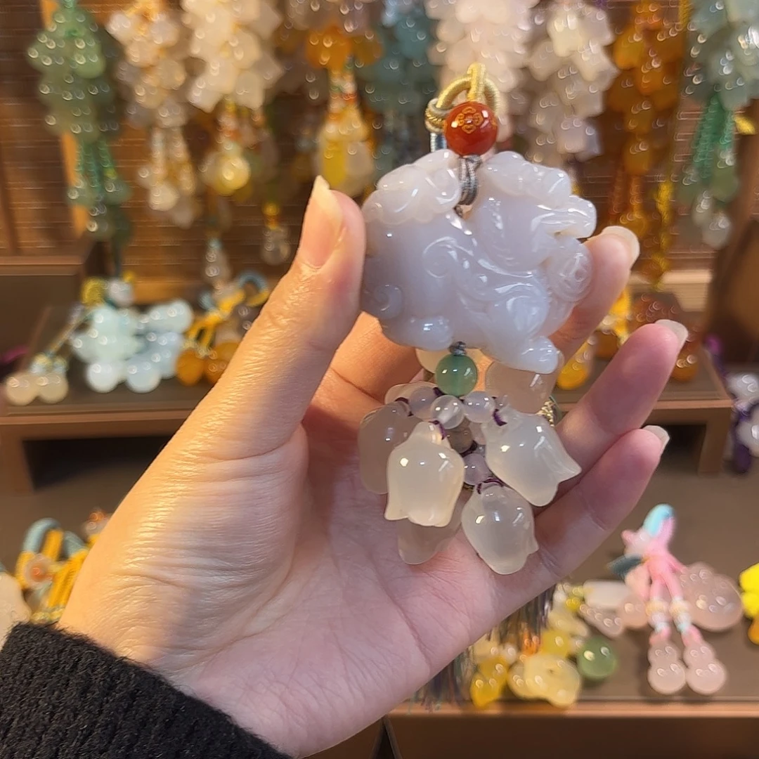 A***店玛瑙/玉髓未镶嵌车挂福利款汽车挂件