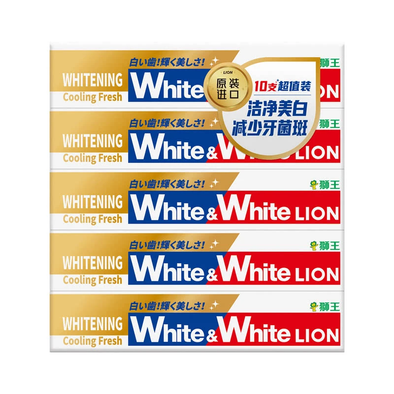 狮王(Lion) 日本进口 美白清新牙膏 150g*10