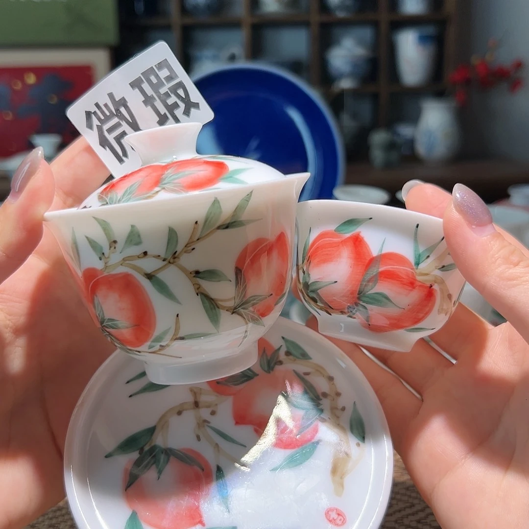 【闪购商品】微瑕 手绘 盖碗