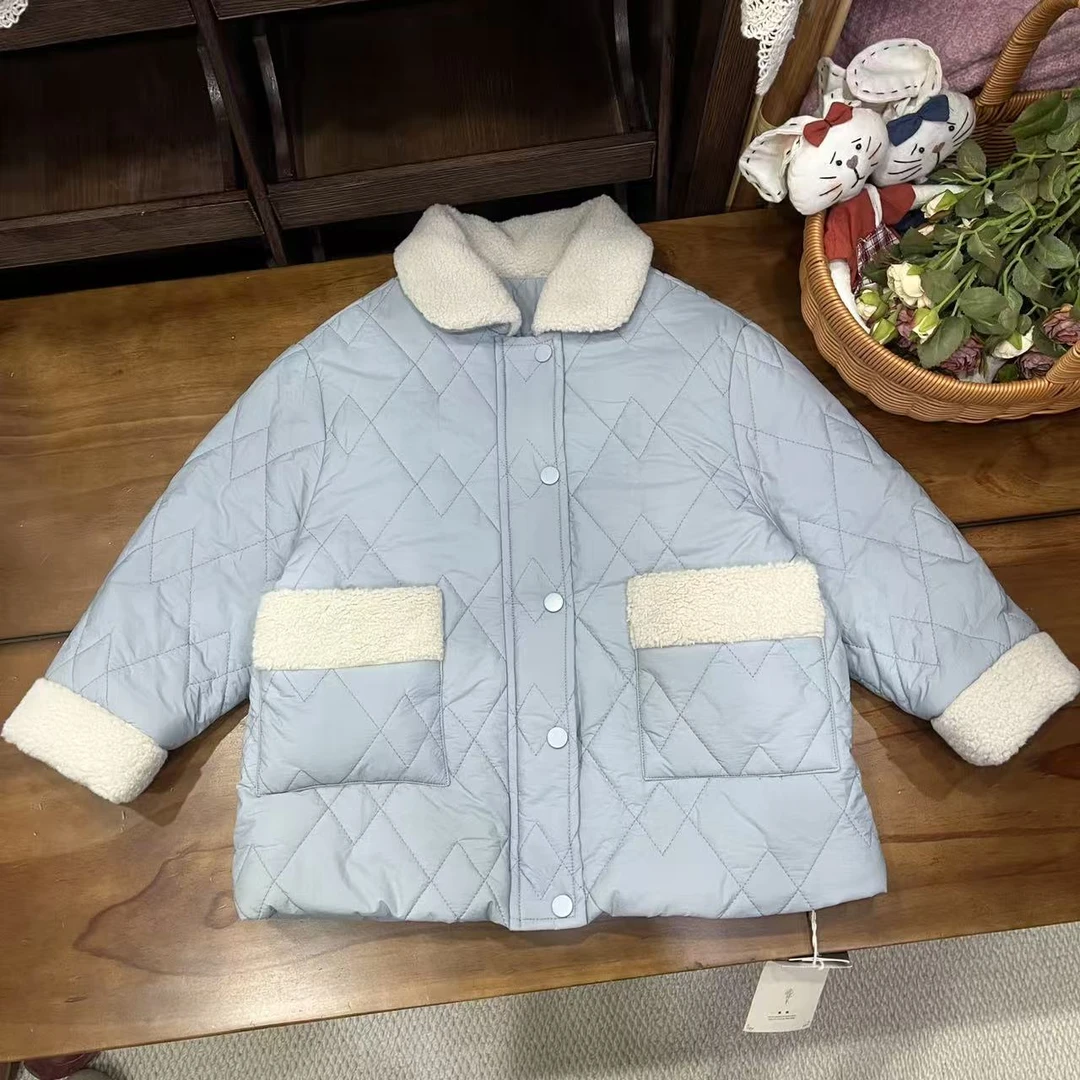 〖姐姐家〗2025冬款萌娃穿搭蓝色外套lsc665032