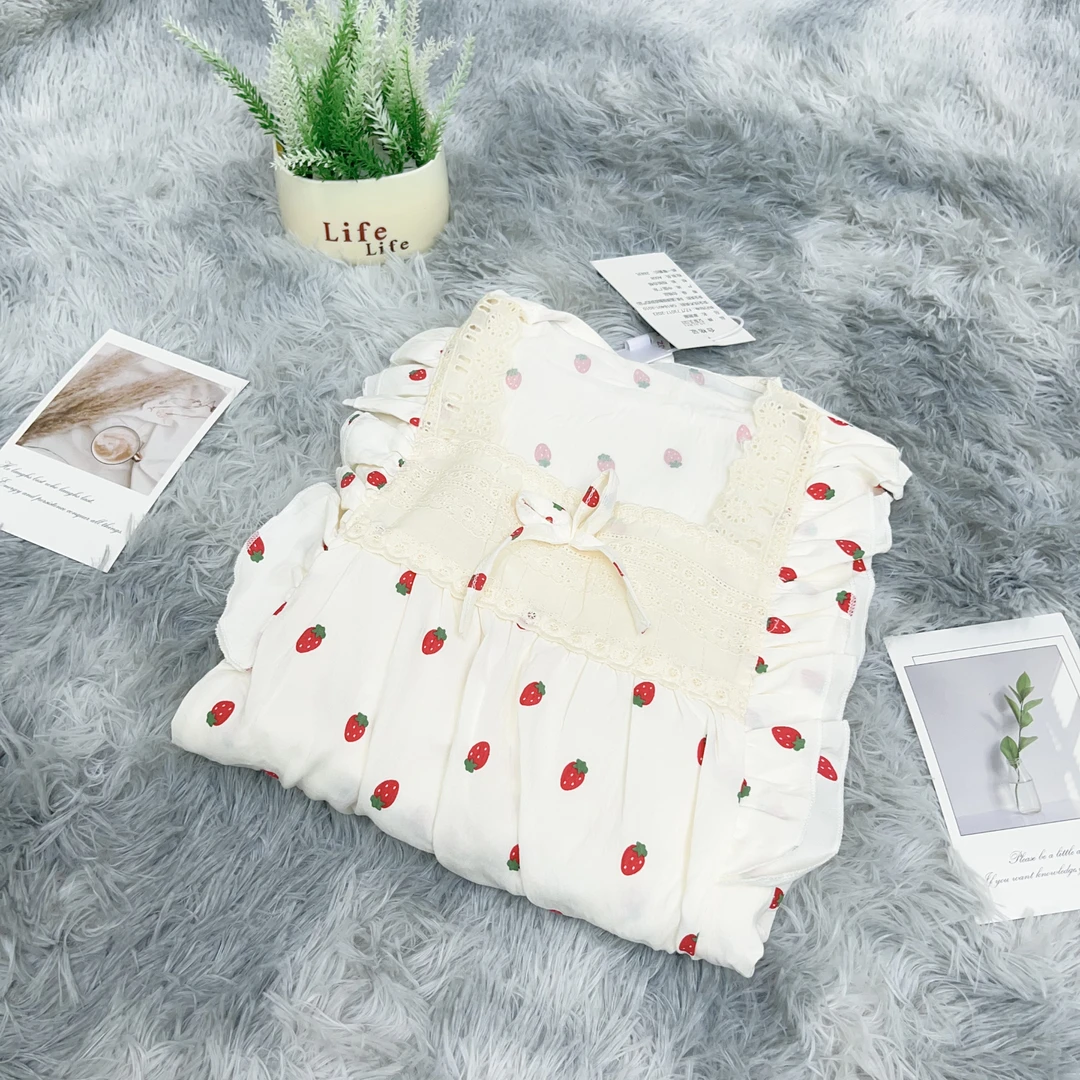 【R701】夏季清凉一夏草莓睡裙+胸垫