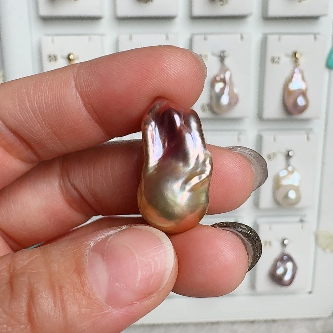 淡水珍珠颈饰银S925镶嵌响*