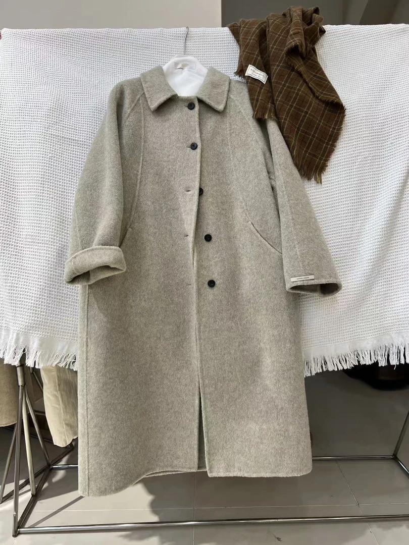 【鞠子JuZi】8269‘香草奶茶’高级感显瘦100双面羊毛大衣（长约114）