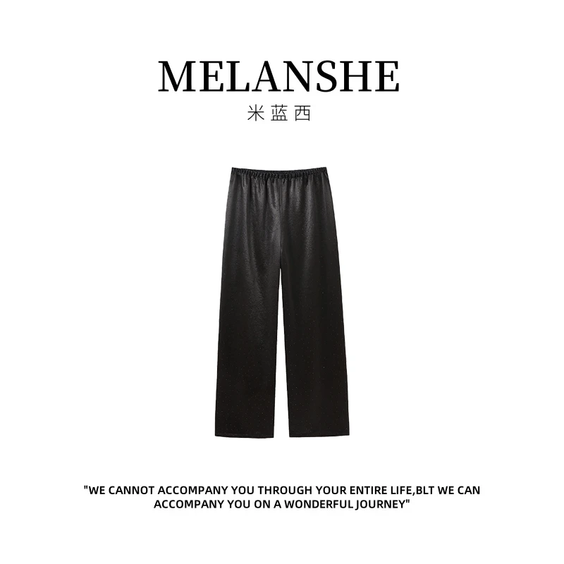 薄款直筒裤休闲裤黑色时尚百搭直筒潮流长裤阔腿裤设计师