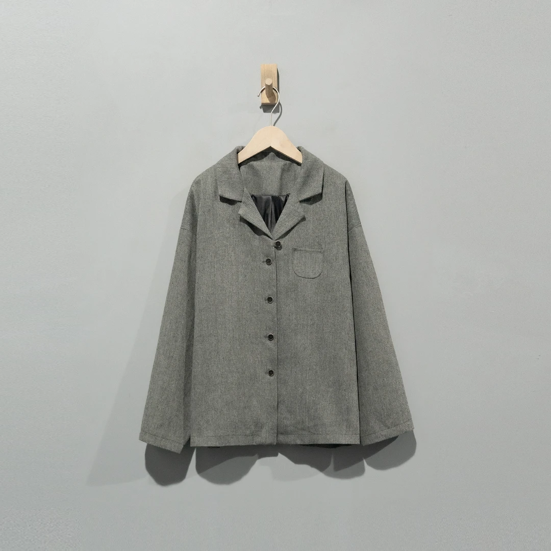 【且听风吟】0515663高货羊毛翻领设计休闲西服外套  衣长67胸围130