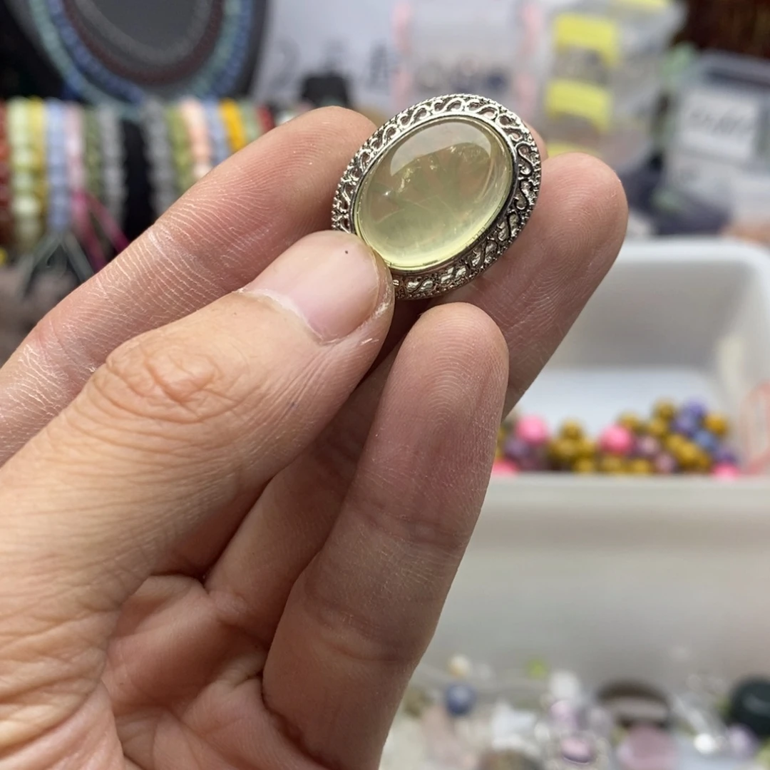 玛瑙/玉髓未镶嵌珠宝半成品一个柠檬晶墨盒Q444