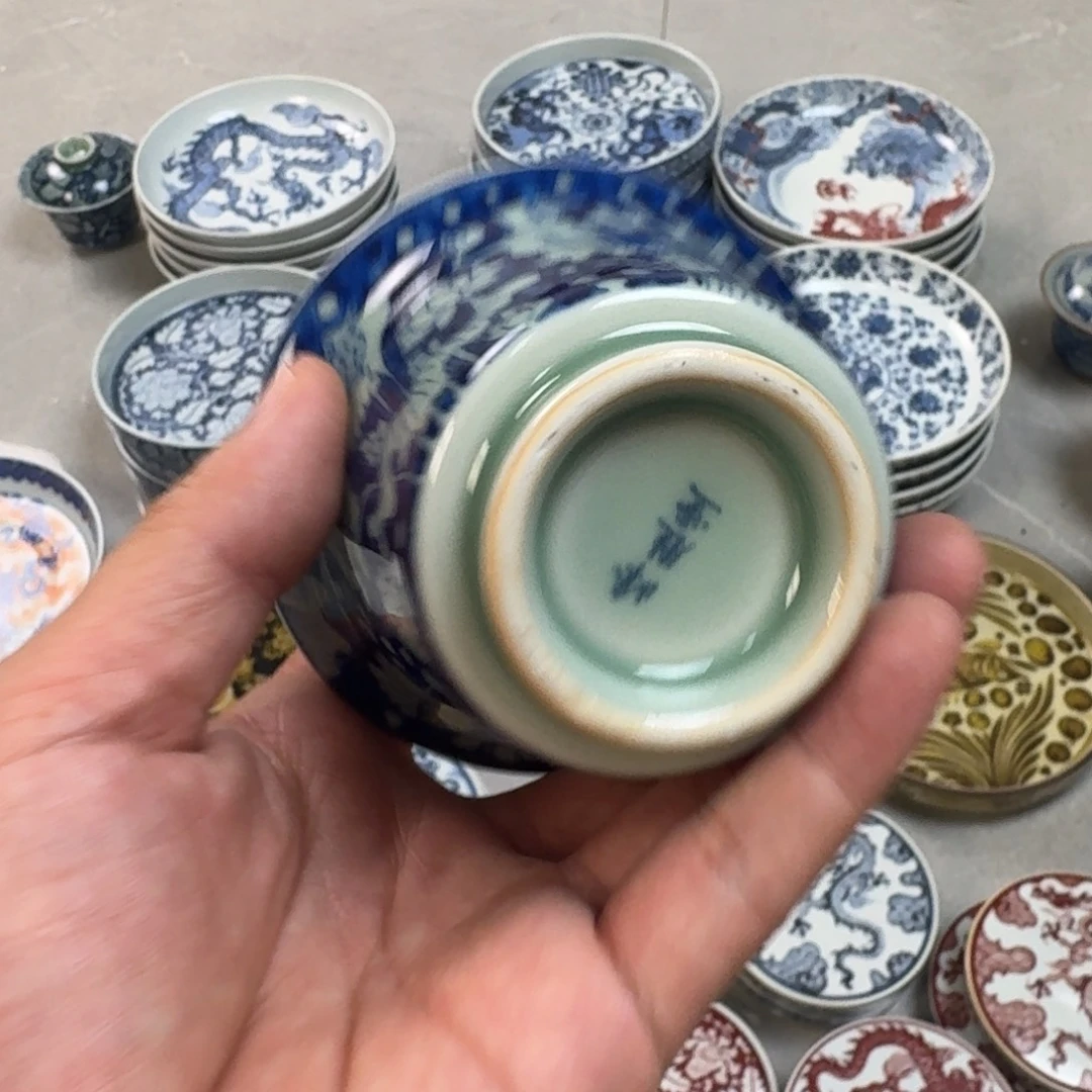 杯清釉一路连科两才盖碗