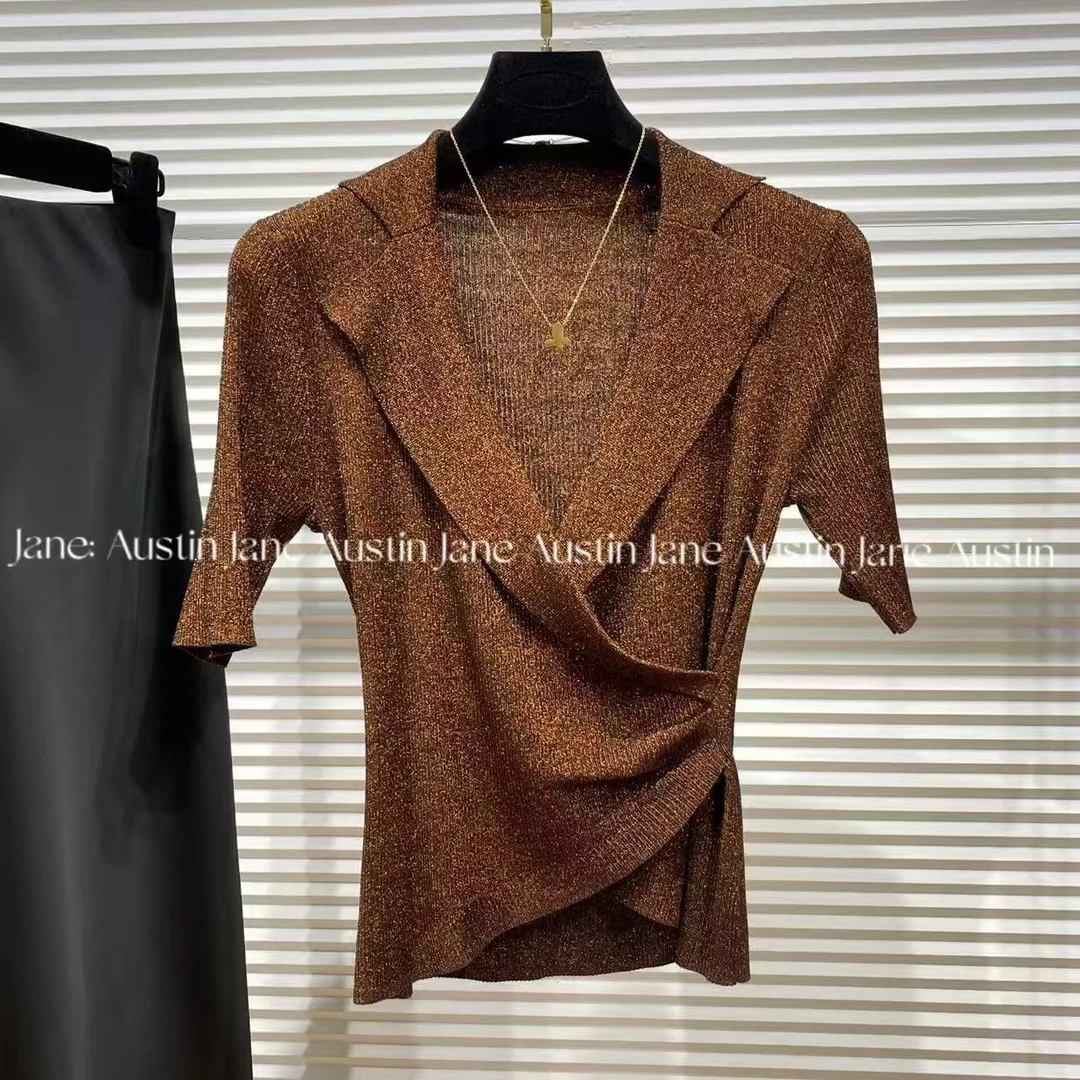 Jane Austin•(沙漠玫花)2025轻奢水晶纱线时尚显瘦塑身气质百搭