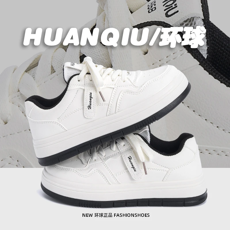 环球厚底鞋子女款小白鞋女2025新款爆款夏季女鞋学生百搭休闲板鞋